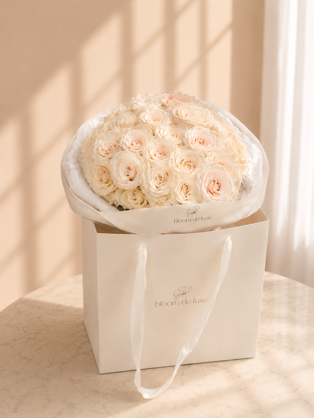 White Roses Luxe luxury flowers Gold Coast by Bloom De Luxe